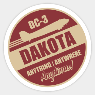 DC-3 Dakota (Small logo) Sticker